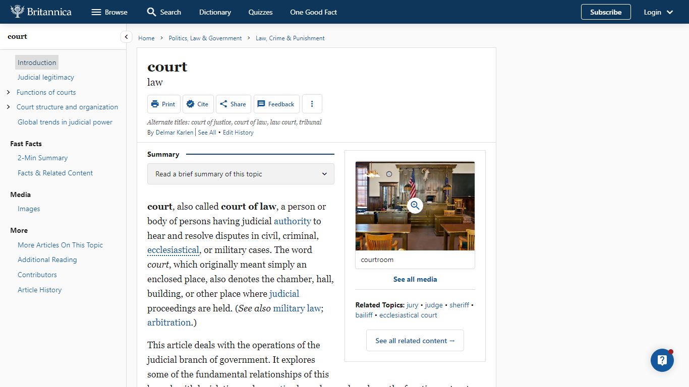 court | Definition, Functions, Structure, & Facts | Britannica