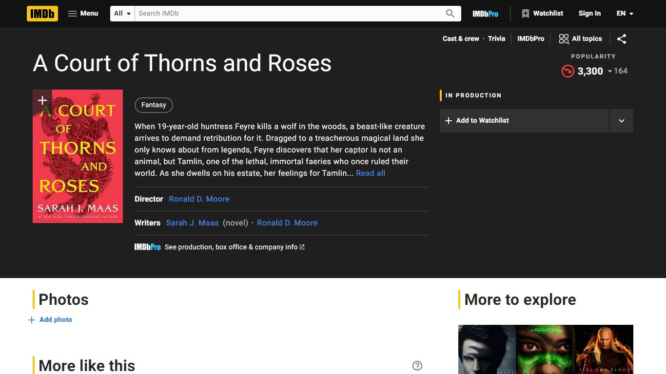 A Court of Thorns and Roses - IMDb